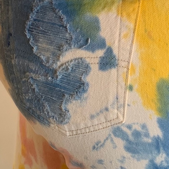 Custom hand distressed denim